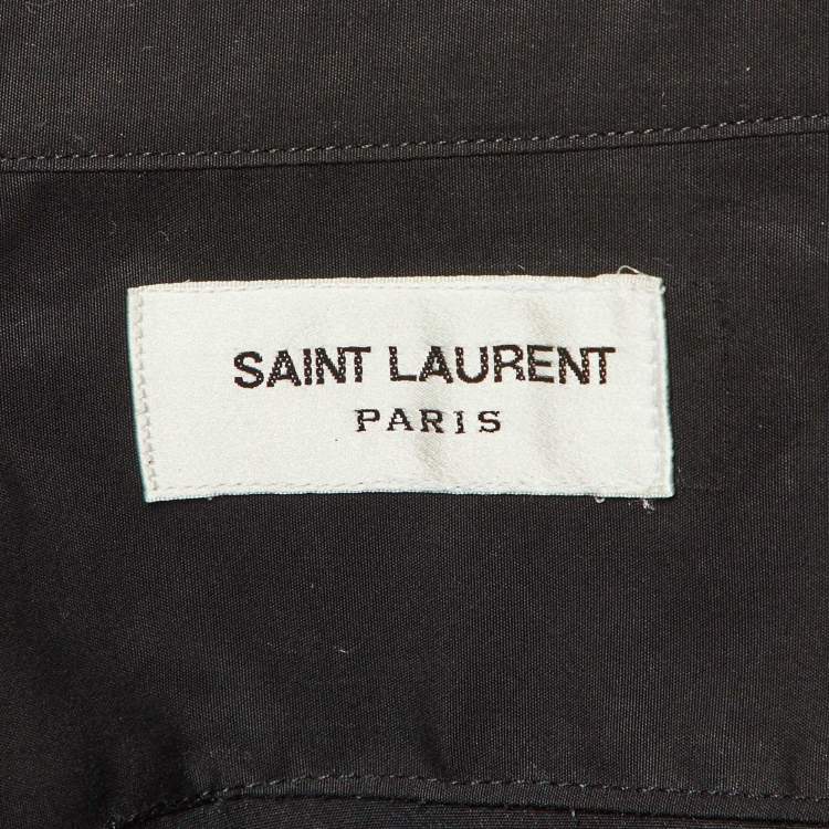 Pre Owned Saint Laurent Paris Black Cotton Button Front Shirt M