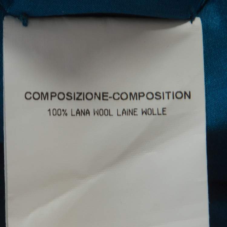Pre Owned Yves Saint Laurent Teal Wool Strapless Dress S