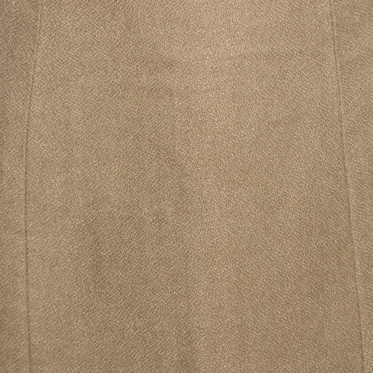 Pre Owned Yves Saint Laurent Beige Linen Pencil Skirt M