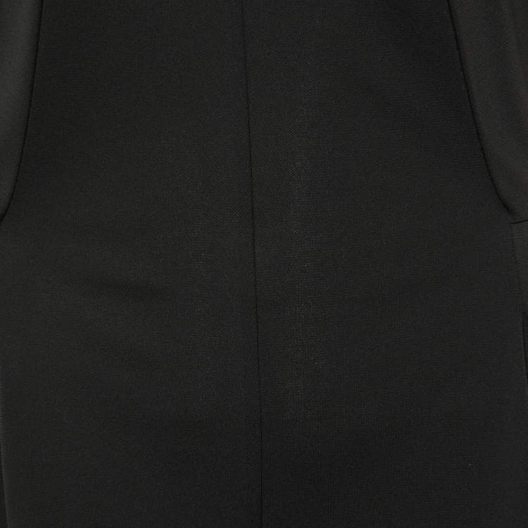 Pre Owned Yves Saint Laurent Black Jersey Lurex Detail Midi Dress M