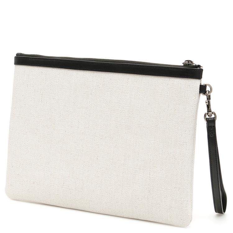Pre Owned Saint Laurent Beige Rive Gauche Clutch Bag