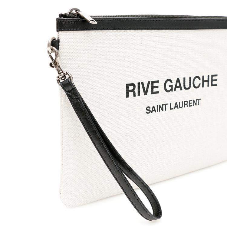 Pre Owned Saint Laurent Beige Rive Gauche Clutch Bag