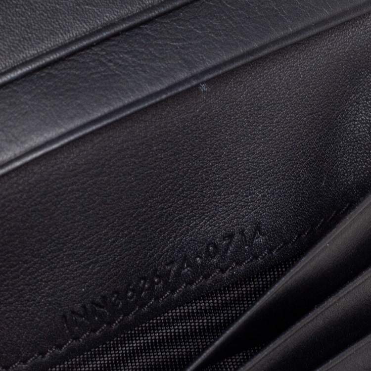 Pre Owned Saint Laurent Black Leather Chyc Compact Wallet