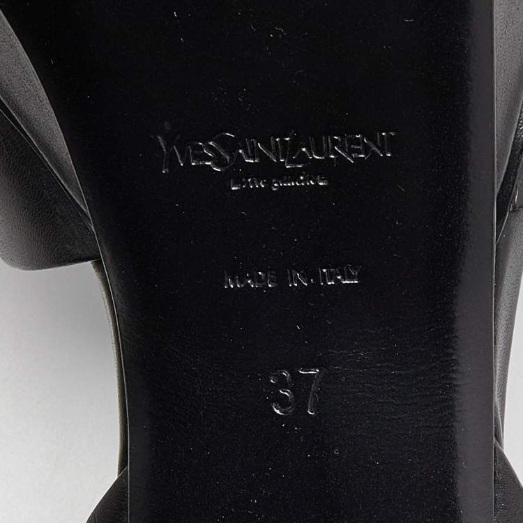 Pre Owned Yves Saint Laurent Black Leather Tribute Sandals Size 37