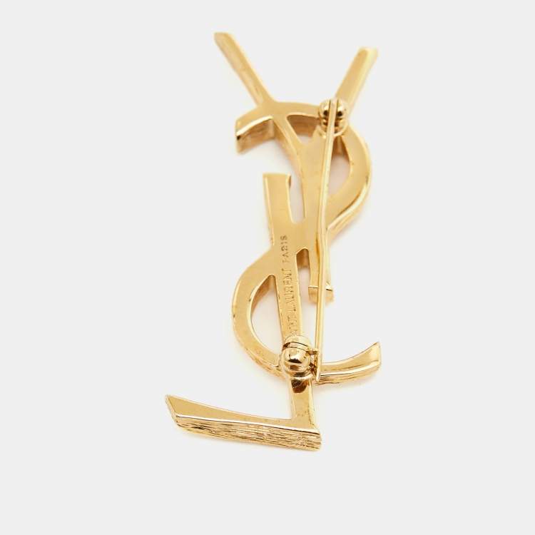 Pre Owned Yves Saint Laurent Opyum Gold Tone Brooch
