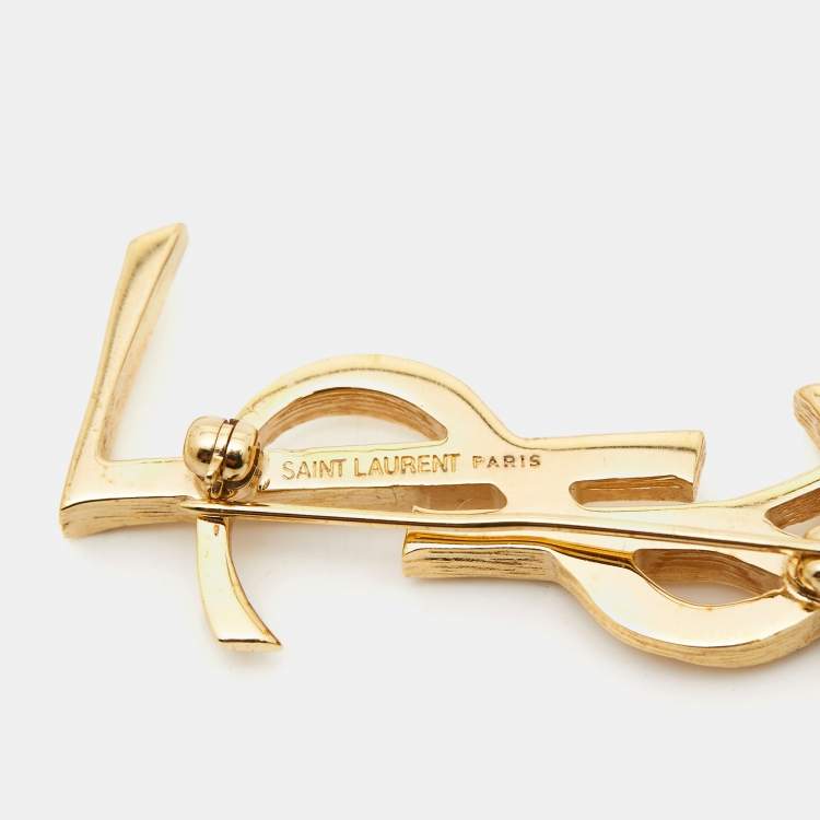 Pre Owned Yves Saint Laurent Opyum Gold Tone Brooch
