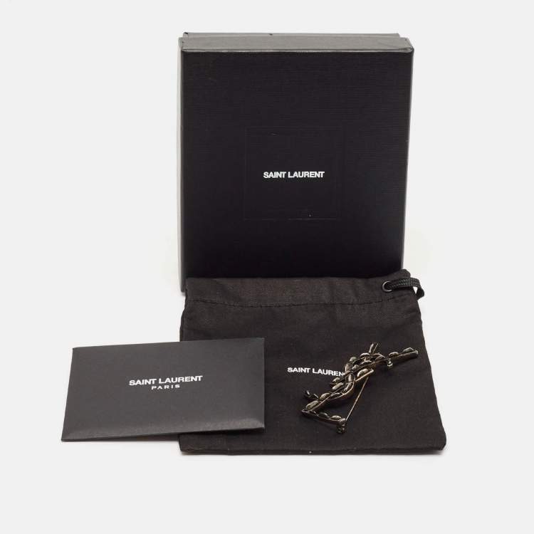 Pre Owned Yves Saint Laurent Opyum Antique Silver Tone Brooch