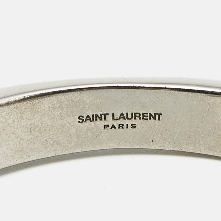 Pre Owned Yves Saint Laurent  Silver Tone Open Cuff Bracelet