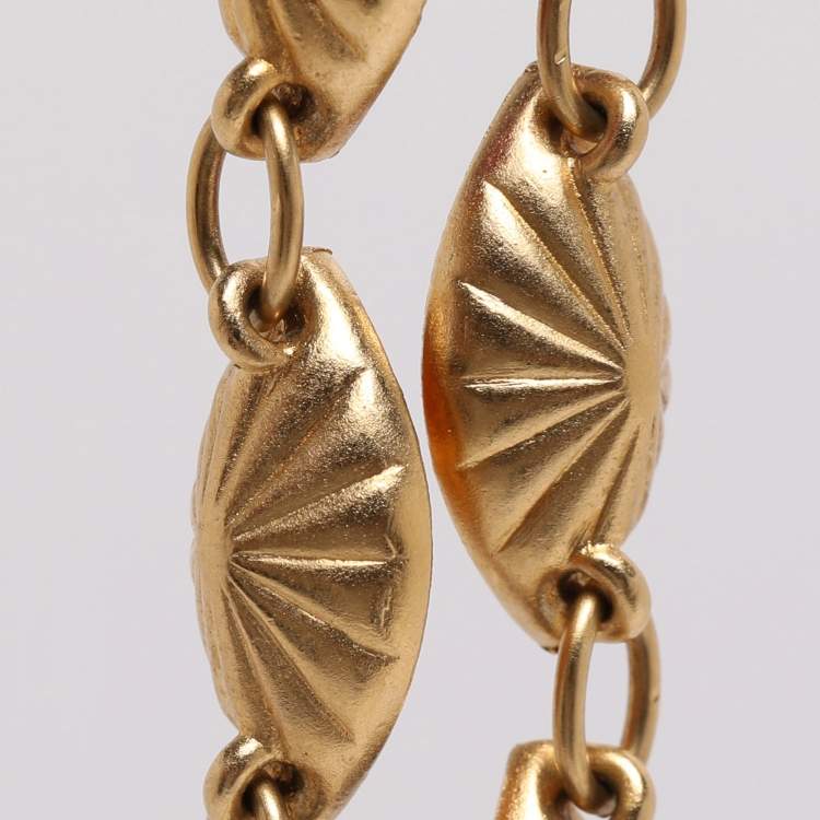 Pre Owned Yves Saint Laurent Gold Tone Multicolor Gemstone Choker Necklace 