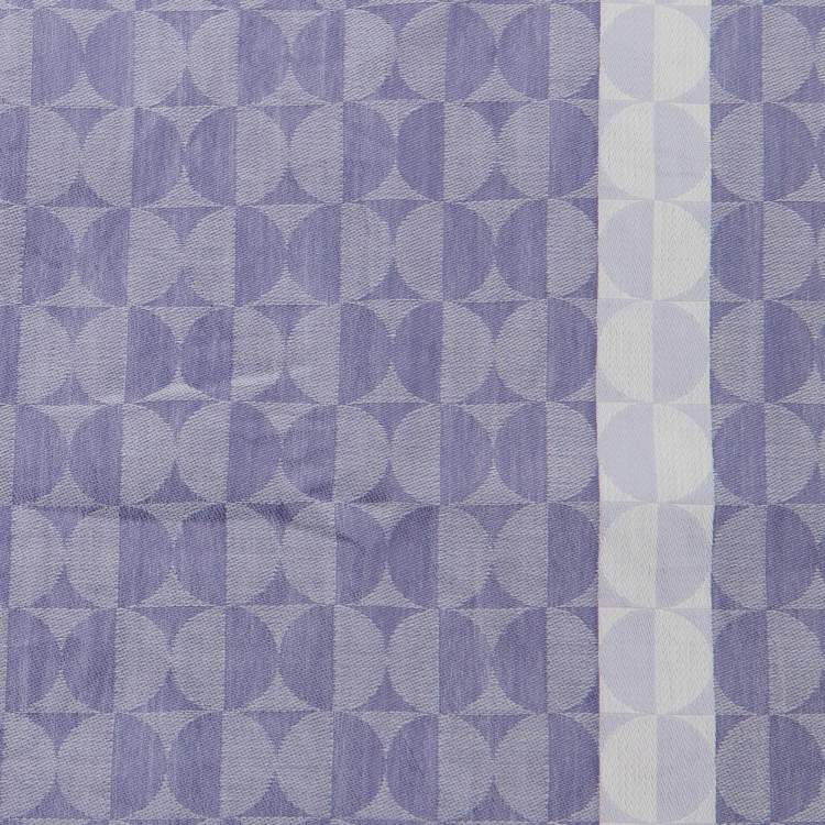 Pre Owned Yves Saint Laurent Vintage Lilac Circle Pattern Cotton Handkerchief