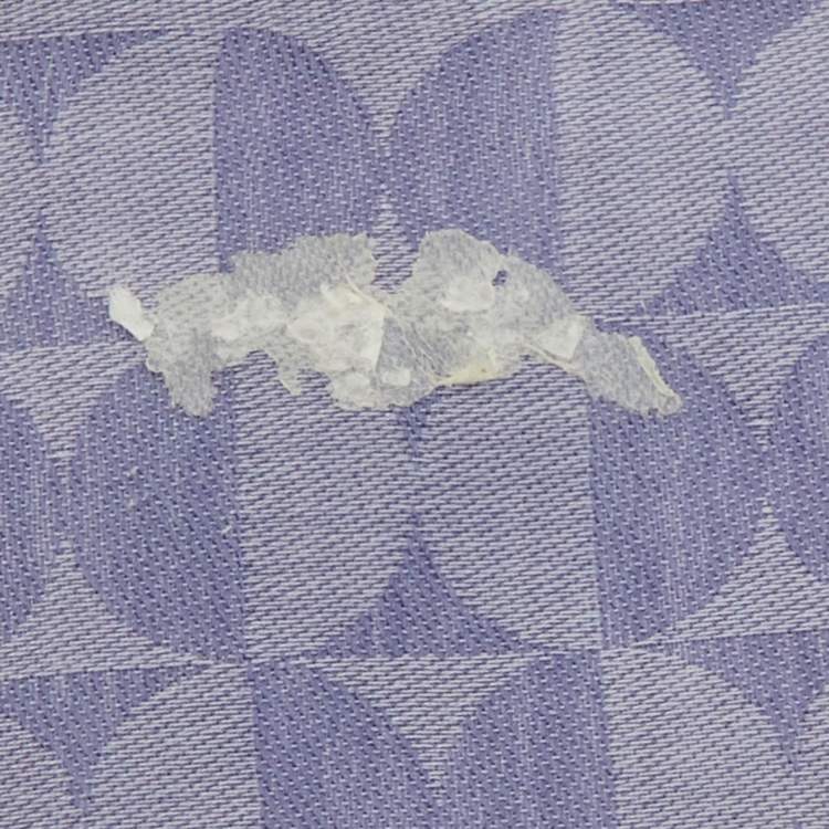 Pre Owned Yves Saint Laurent Vintage Lilac Circle Pattern Cotton Handkerchief