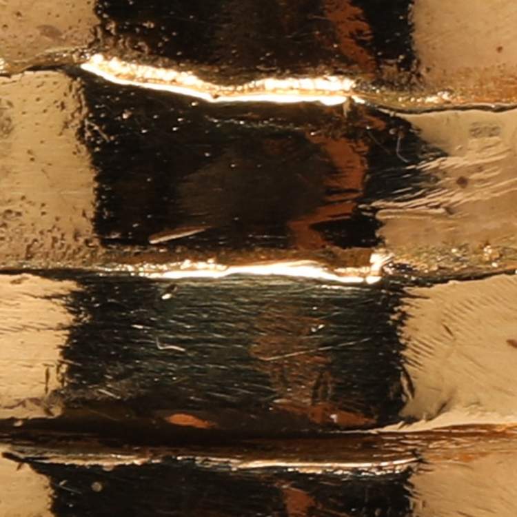 Pre Owned Yves Saint Laurent Arty Dots Green Cabochon Gold Tone Ring Size 49