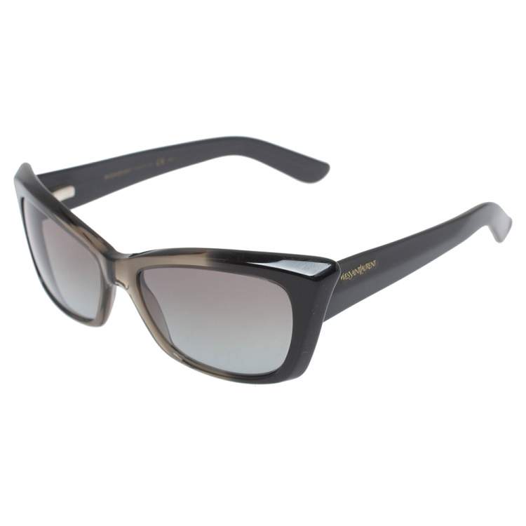 Pre Owned Yves Saint Laurent Paris Grey Degrade/ Grey 6337/S Cat Eye Sunglasses