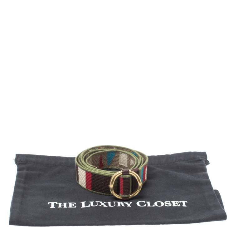 Pre Owned Saint Laurent Multicolor Woven Fabric Hip Belt Size 90
