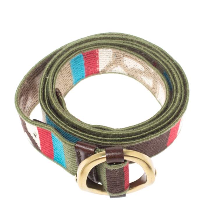 Pre Owned Saint Laurent Multicolor Woven Fabric Hip Belt Size 90