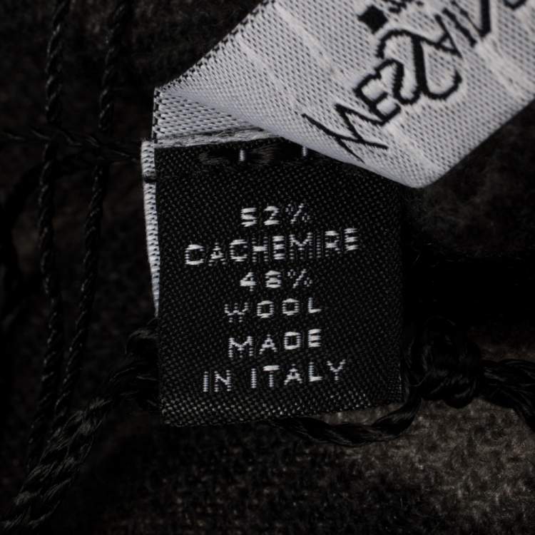 مملوكة مسبقًا Yves Saint Laurent Grey Leopard Patterned Cashmere Wool Scarf