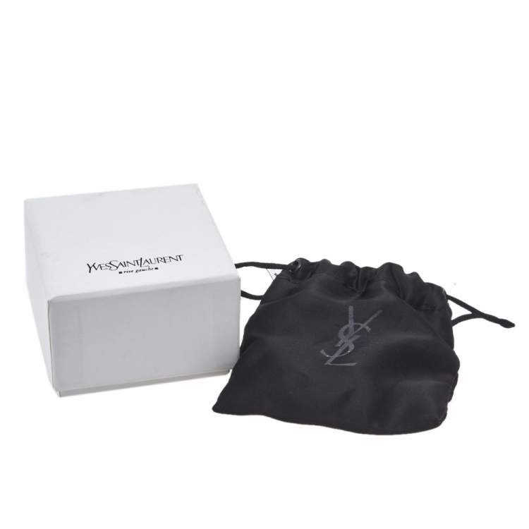 Pre Owned Yves Saint Laurent Red Glass Cabochon Arty Ring Size EU 57