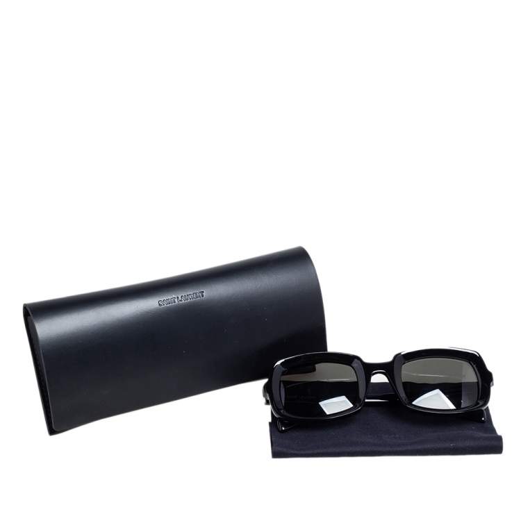 Pre Owned Saint Laurent Black/Grey SL245 Rectangle Sunglasses