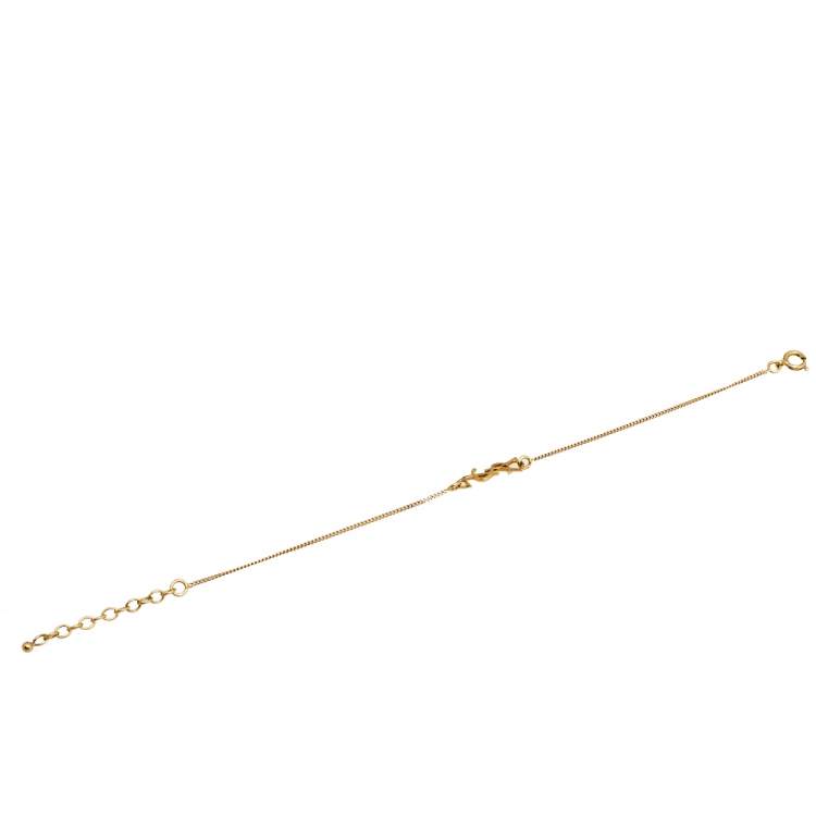 Pre Owned Yves Saint Laurent Paris Gold Tone Monogram Charm Bracelet