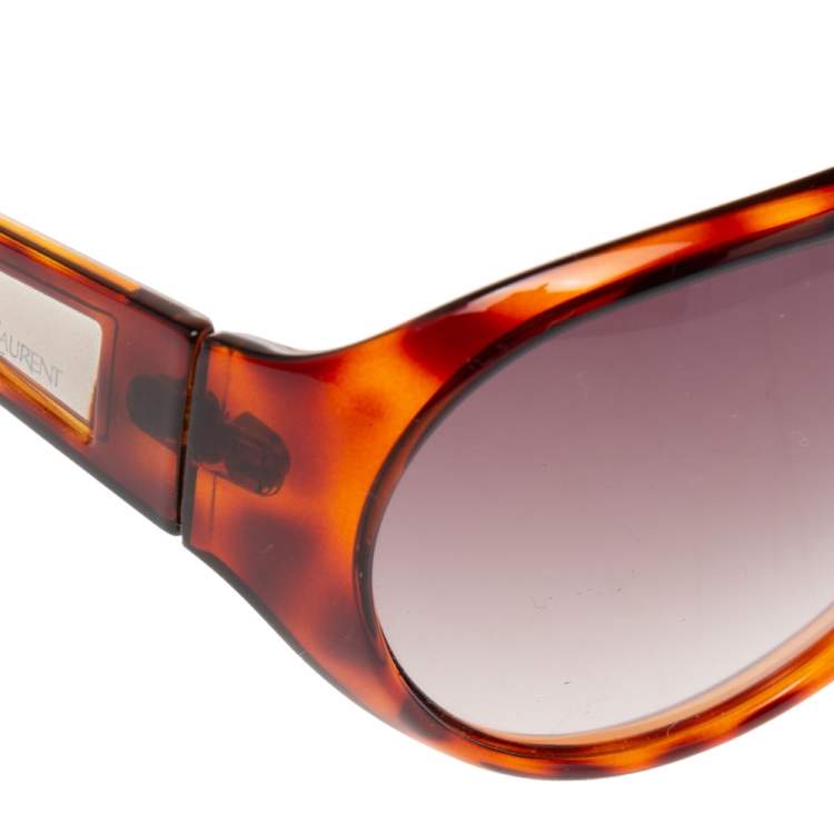Pre Owned Yves Saint Laurent Brown YSL 2237/S Oval Gradient Sunglasses