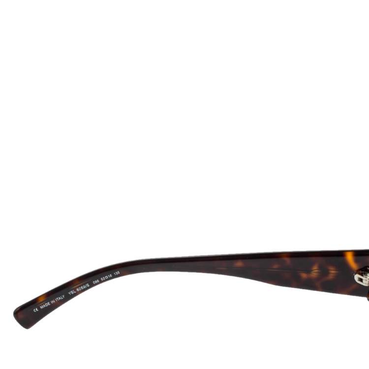 Pre Owned Yves Saint Laurent Tortoise/Brown Gradient YSL 6059/S Rectangular Sunglasses