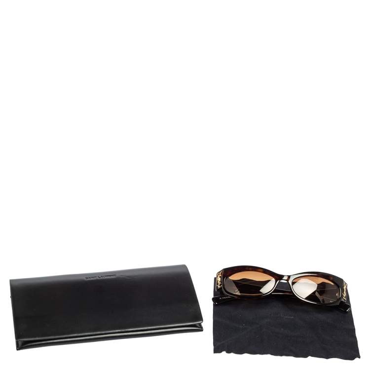 Pre Owned Yves Saint Laurent Tortoise/Brown Gradient YSL 6059/S Rectangular Sunglasses