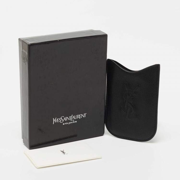 Pre Owned Yves Saint Laurent Black Leather Porte Blackberry Cover