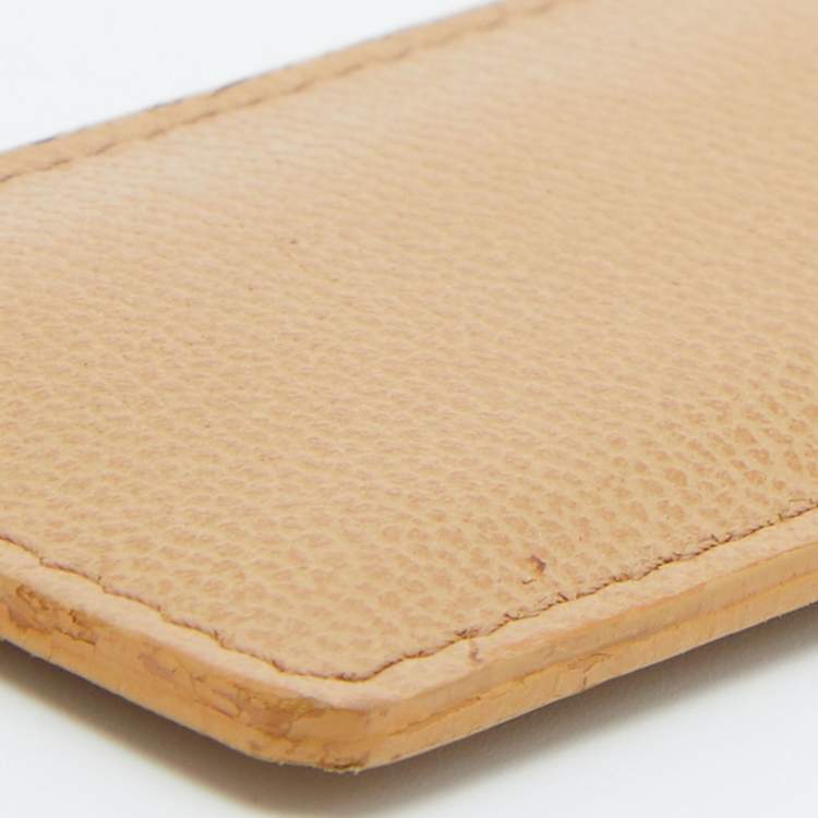 Pre Owned Yves Saint Laurent Beige Leather Pen Case