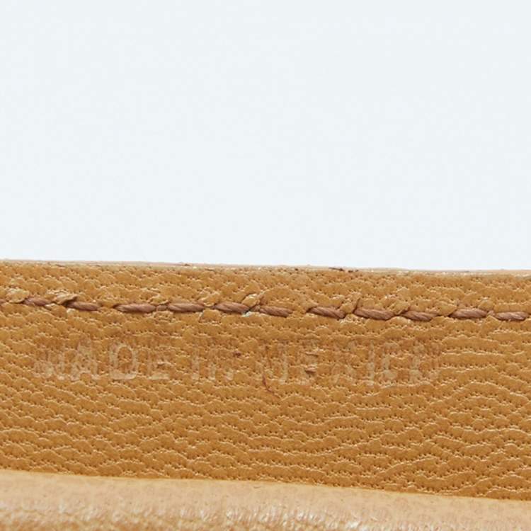 Pre Owned Yves Saint Laurent Beige Leather Pen Case