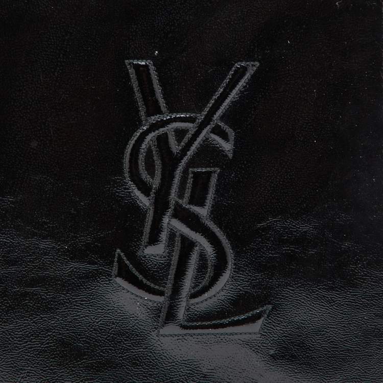 Pre Owned Yves Saint Laurent Black Patent Leather iPad Case