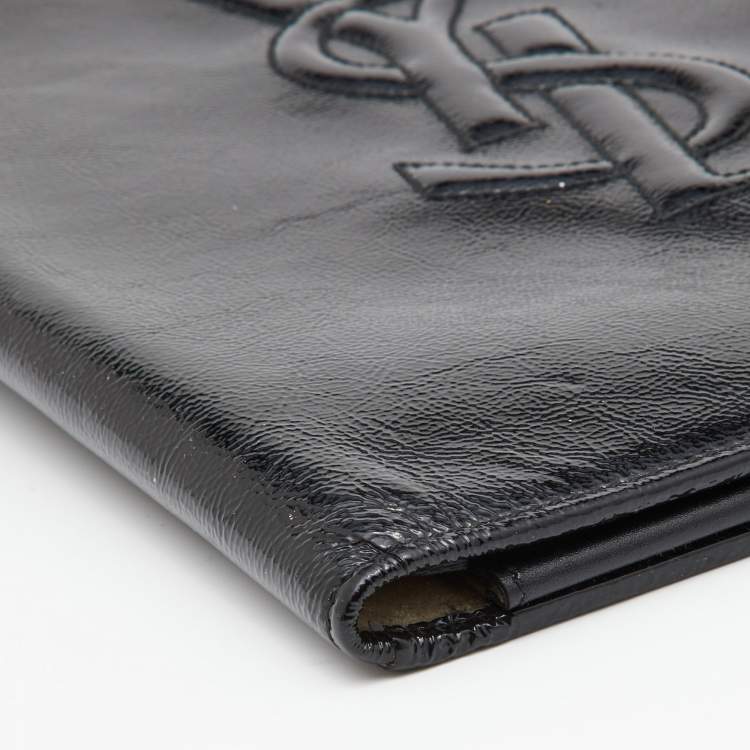 Pre Owned Yves Saint Laurent Black Patent Leather iPad Case