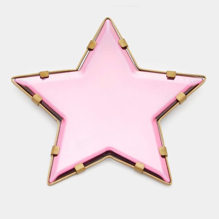 Pre Owned Yves Saint Laurent Purple Gold Tone Metal Brooch