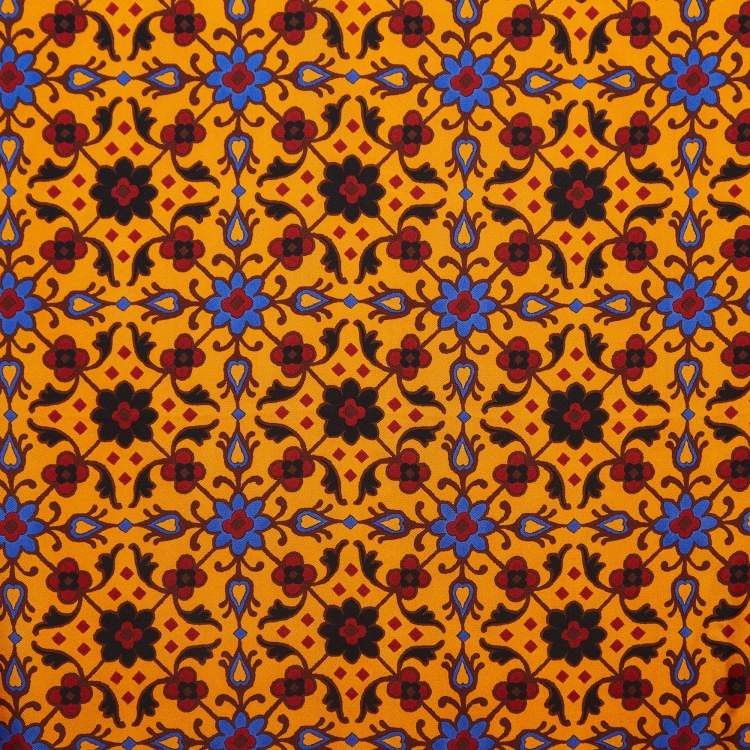 Pre Owned Yves Saint Laurent Multicolor Floral Print Silk Scarf