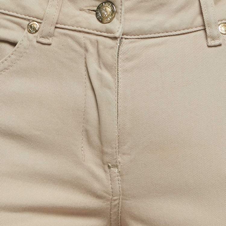 Pre Owned Yves Saint Laurent Vintage Beige Gabardine Cotton Trousers M