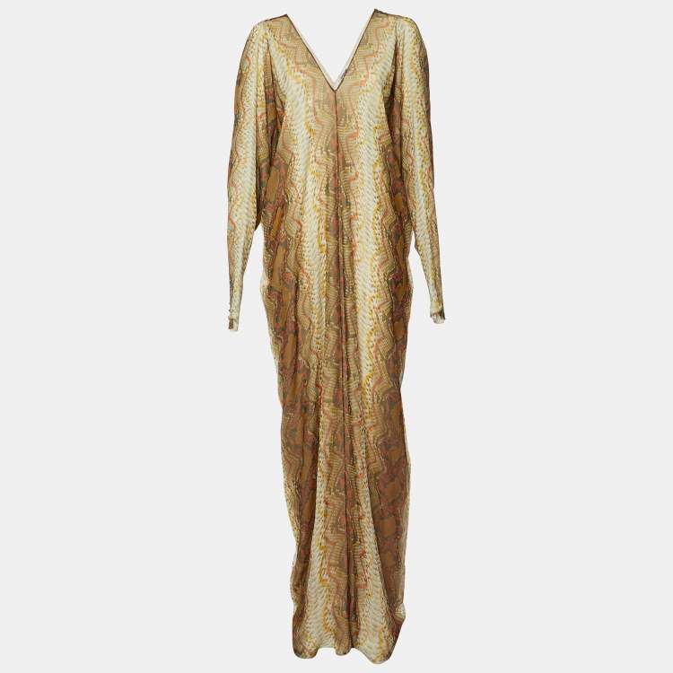 مملوكة مسبقًا Yves Saint Laurent Edition Soir Multicolor Snake Print Silk Maxi Dress M