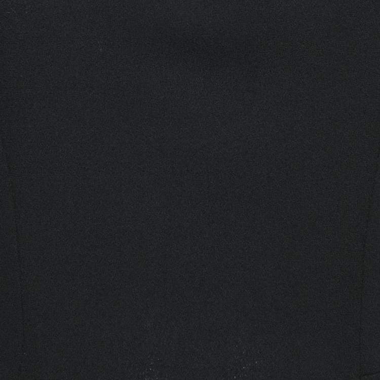 Pre Owned Yves Saint Laurent Vintage Black Wool V-Neck Short Dress M