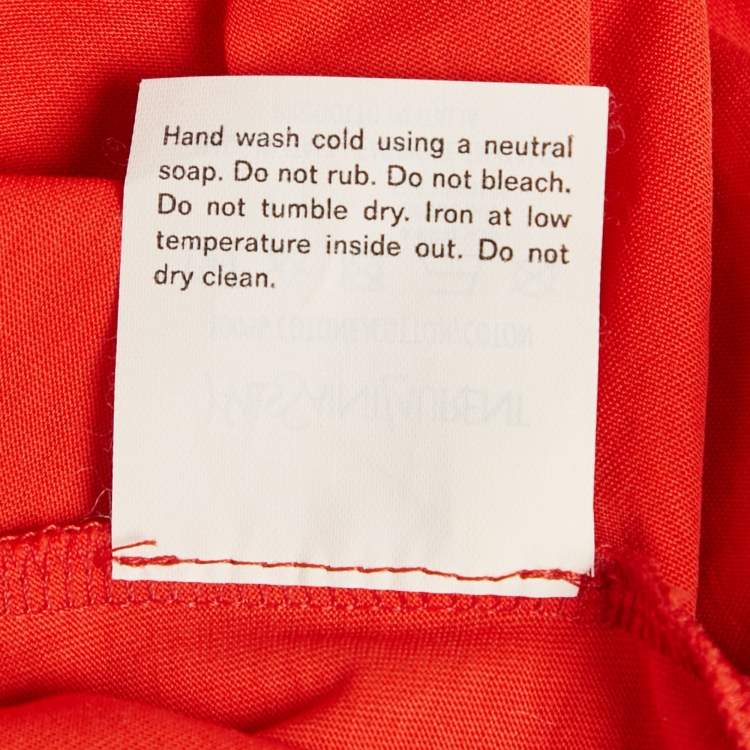 مملوكة مسبقًا Yves Saint Laurent Orange Logo Patch Cotton Half Sleeve T-Shirt M