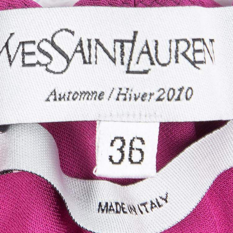 مملوكة مسبقًا Yves Saint Laurent Pink Knit Off Shoulder Sleeveless Shift Dress S