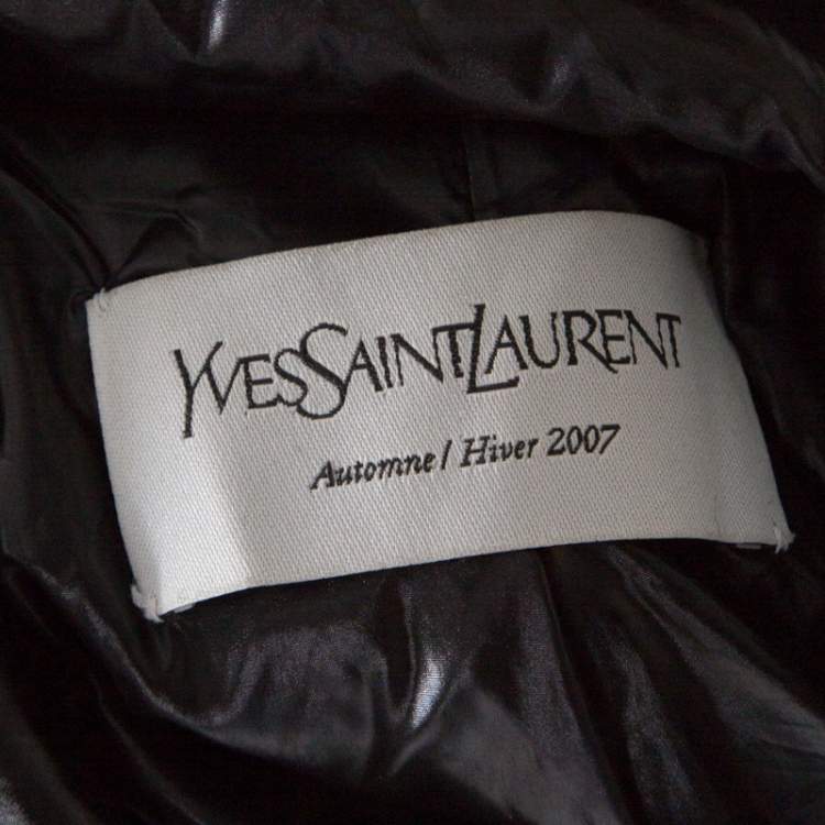 Pre Owned Yves Saint Laurent Paris Black Zip Front Windcheater Jacket M