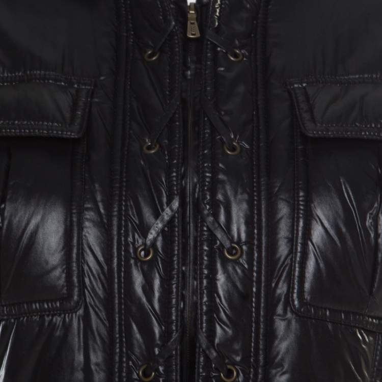 Pre Owned Yves Saint Laurent Paris Black Zip Front Windcheater Jacket M