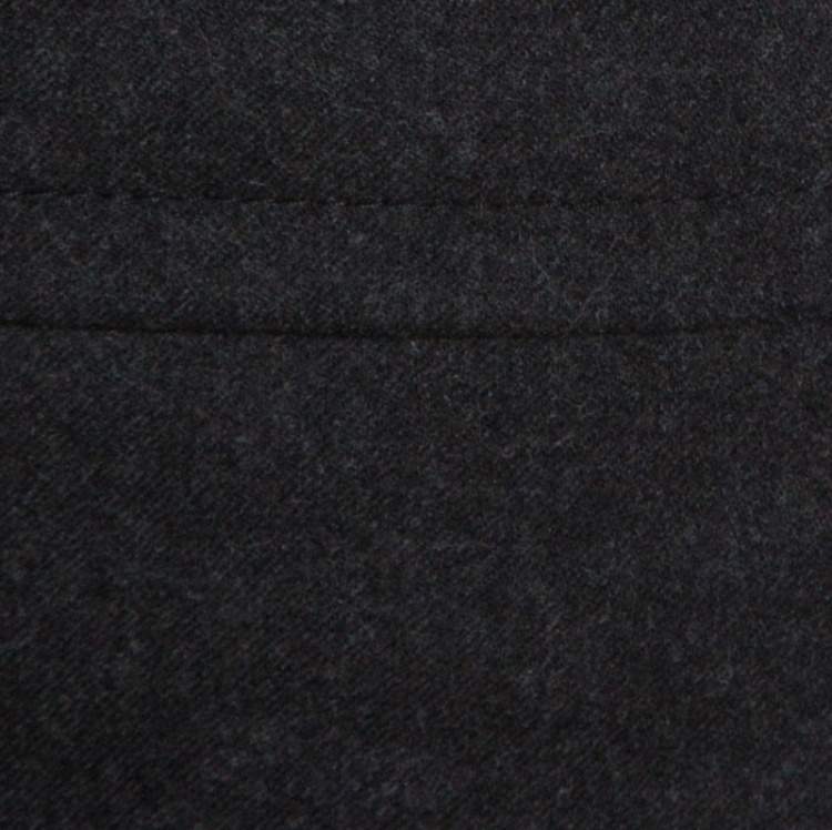 Pre Owned Yves Saint Laurent Charcoal Grey Wool Belt Detail Skirt M 