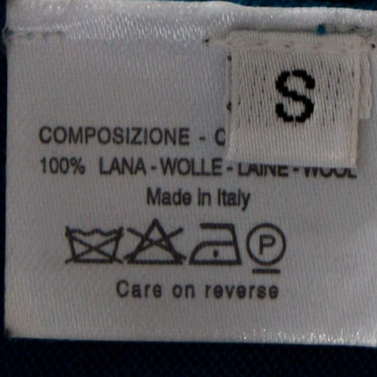 Pre Owned Yves Saint Laurent Blue Wool Button Front Cardigan S
