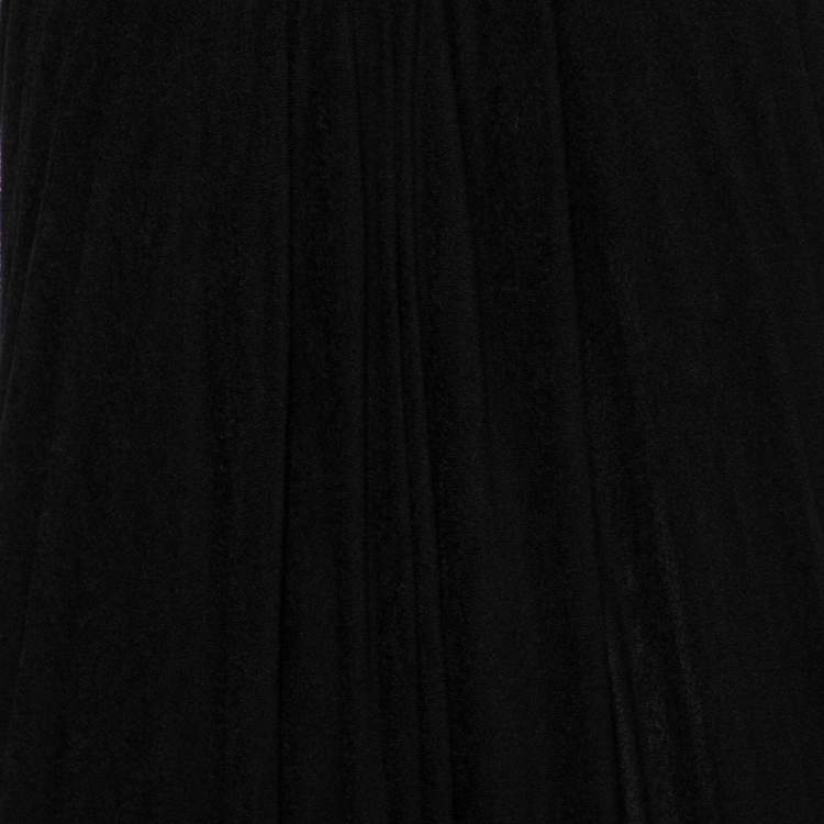 Pre Owned Yves Saint Laurent Black Terry Halter neck Maxi Dress XL