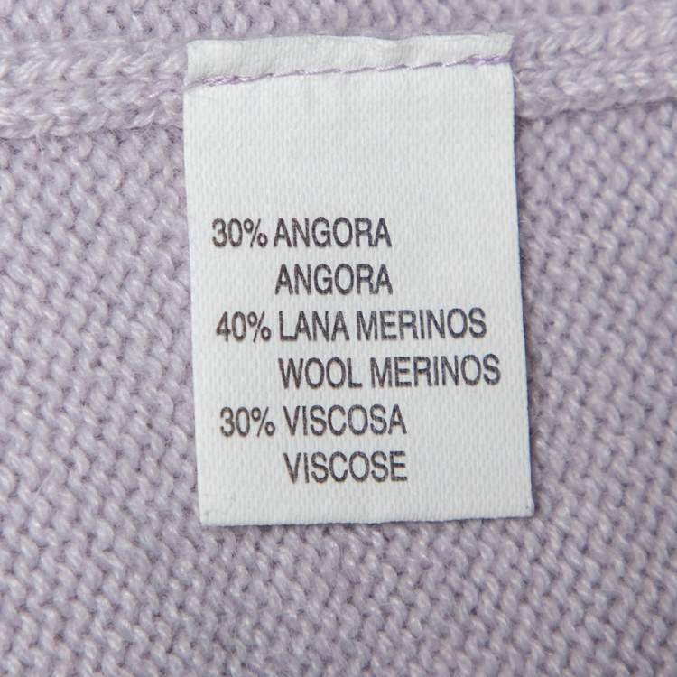 Pre Owned Yves Saint Laurent Rive Gauche Lilac Angora & Wool Cowl Neck Sweater S