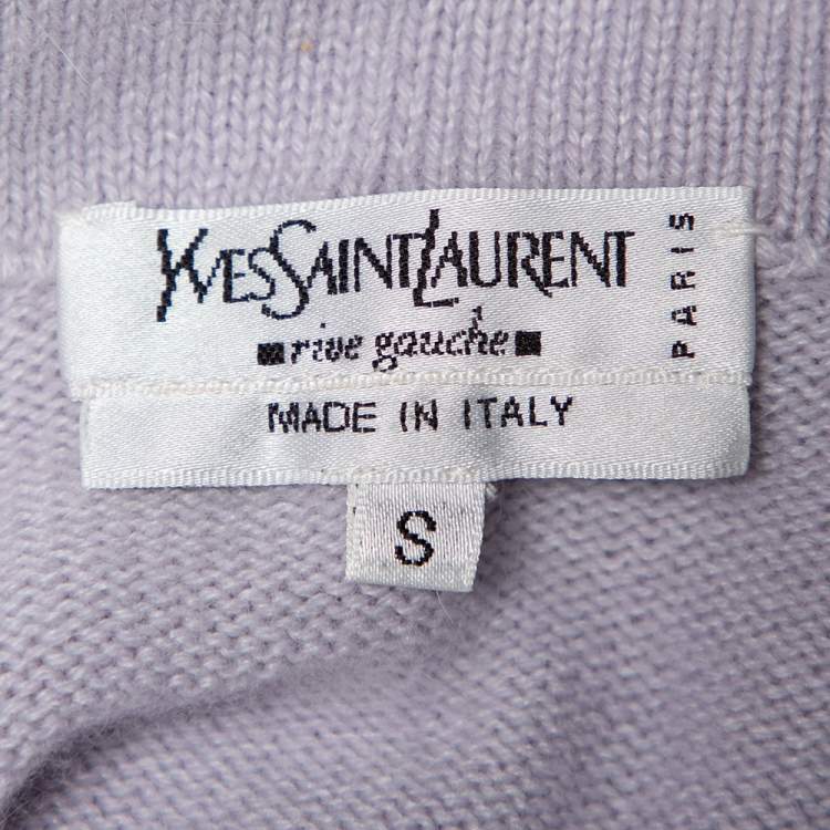 Pre Owned Yves Saint Laurent Rive Gauche Lilac Angora & Wool Cowl Neck Sweater S