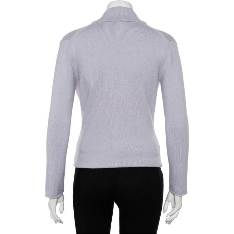Pre Owned Yves Saint Laurent Rive Gauche Lilac Angora & Wool Cowl Neck Sweater S