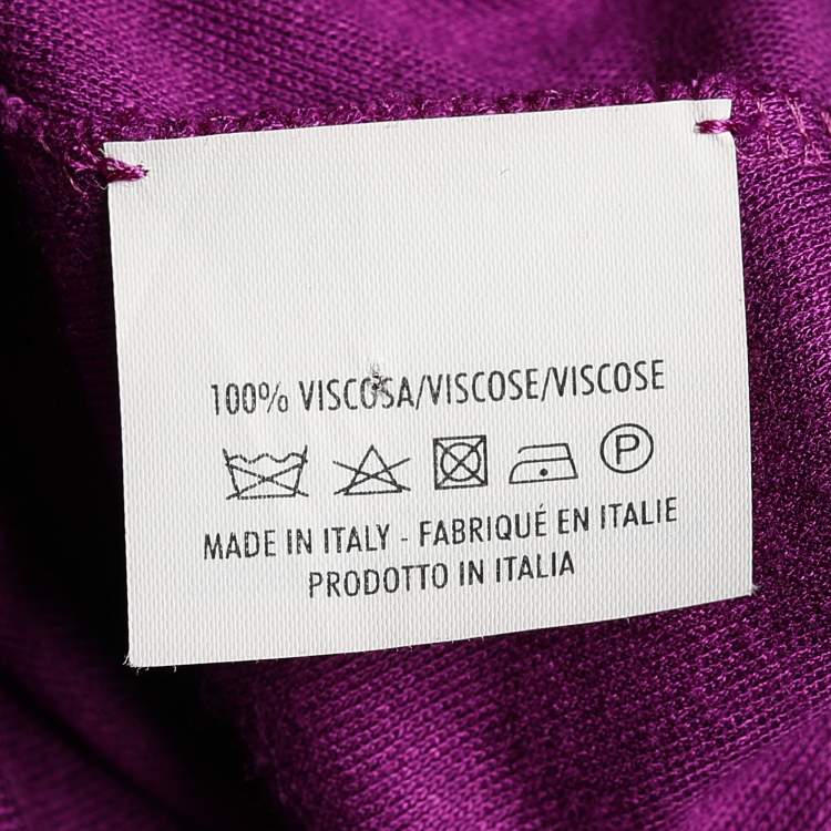 Pre Owned Yves Saint Laurent Purple Jersey Knit Sleeveless Draped Dress S