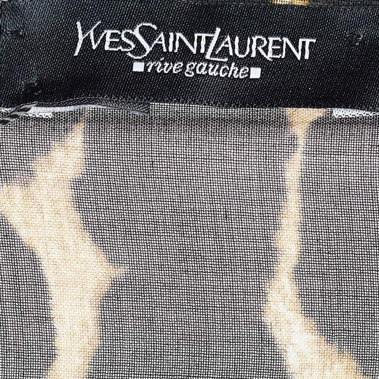 Pre Owned Yves Saint Laurent Brown Leopard Printed Cotton Kaftan Top ( One Size )