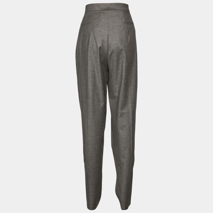 مملوكة مسبقًا Yves Saint Laurent Grey Wool & Cashmere Pleated Pants L Waist 31.5"