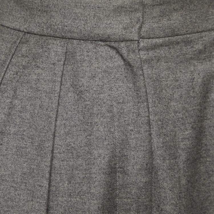 مملوكة مسبقًا Yves Saint Laurent Grey Wool & Cashmere Pleated Pants L Waist 31.5"